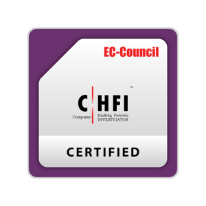 EC-Council CHFI Certified Hacking Forensic Investigator badge